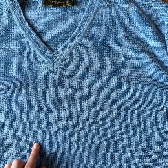 Peru Unlimited Baby Alpaca Link Stich V-Neck Sweater Size XLarge - Picture 7 of 8